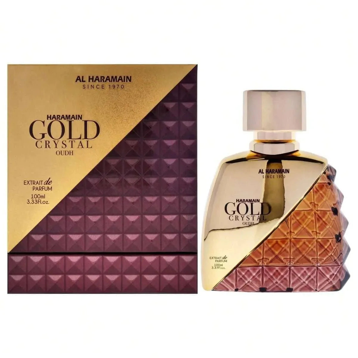 Al Haramain Gold Crystal Oud Fragrance 3.3 oz 6291106813524