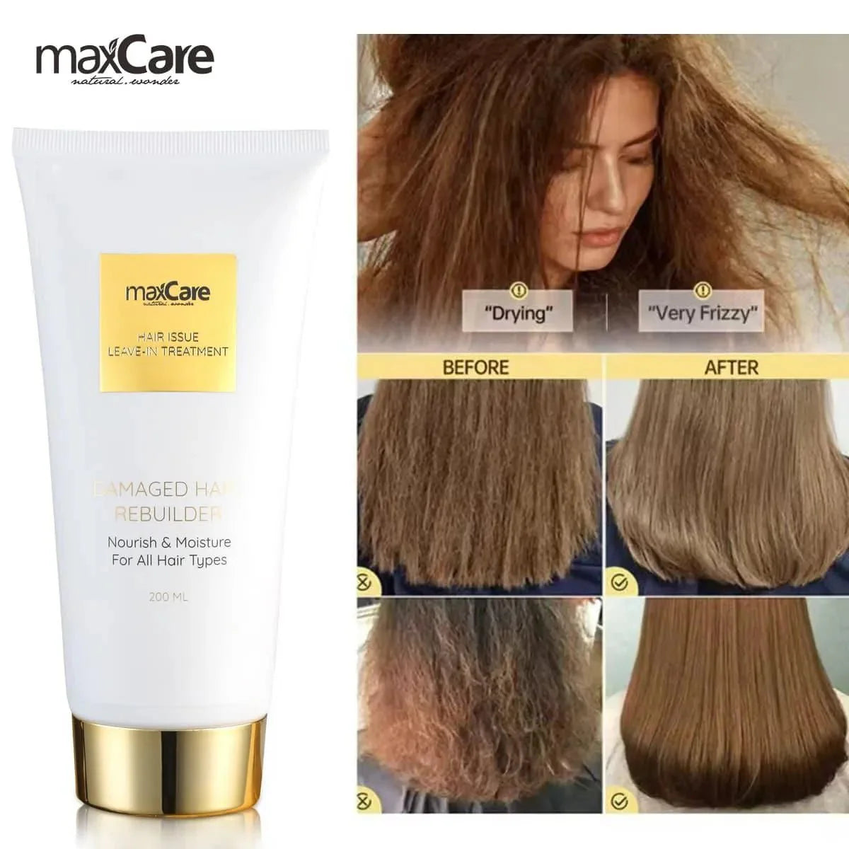 MaxCare MaxCare Damaged Hair Rebuilder Leave - In Treatment Hair Treatment 200ml 8051414580383